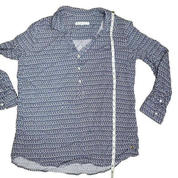 Southern Tide Women's Button-Up Shirt - Blue & White Geometric Print Soft & Bree - Picture 4 of 7